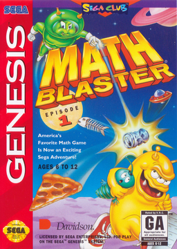 Math Blaster Episode 1 box art for Sega Genesis